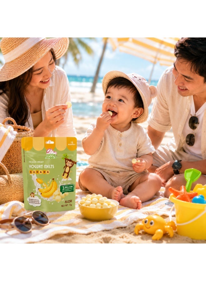 ALOR Signature UAE Little Fingers Freeze-Dried Yogurt Melts Banana 15g | Baby Snack with Real Banana & Probiotics | Suitable for 10+ Months - Image 4