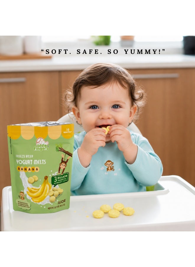 ALOR Signature UAE Little Fingers Freeze-Dried Yogurt Melts Banana 15g | Baby Snack with Real Banana & Probiotics | Suitable for 10+ Months - Image 5