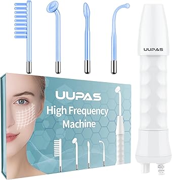 UUPAS جهاز تردد عالي محمول UUPAS 4 في 1 أزرق لتجميل الوجه مع 4 أنابيب للاستخدام المنزلي لشد البشرة وعلاج حب الشباب وتجديد البشرة وإزالة التجاعيد - Image 1