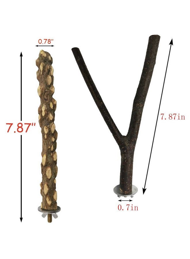 kathson 8 PCS Natural Bird Wood Perch Parakeet Standing Toy Sticks Parrot Paw Grinding Branches Cockatiels Cage Chewable Accessories for Conures Macaws Finches - Image 4