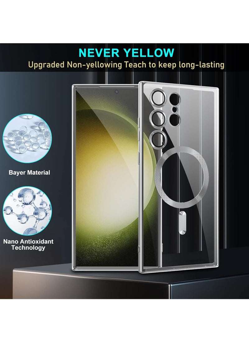 جولدن ماسك جولدن ماسك سامسونج جالاكسي اس 25 الترا ‫(Samsung Galaxy S25 Ultra) جراب حافظة مغناطيسية مع عدسة الكاميرا (فضى)  - Image 5