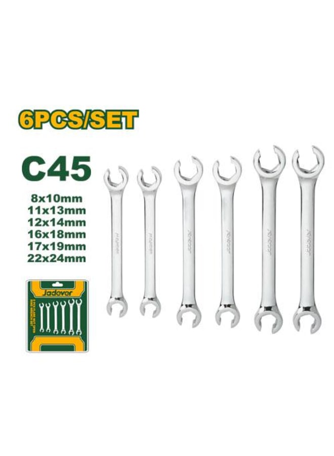 Jadever JADEVER 6 Pcs Flare nut open ring wrench set JDDS2406