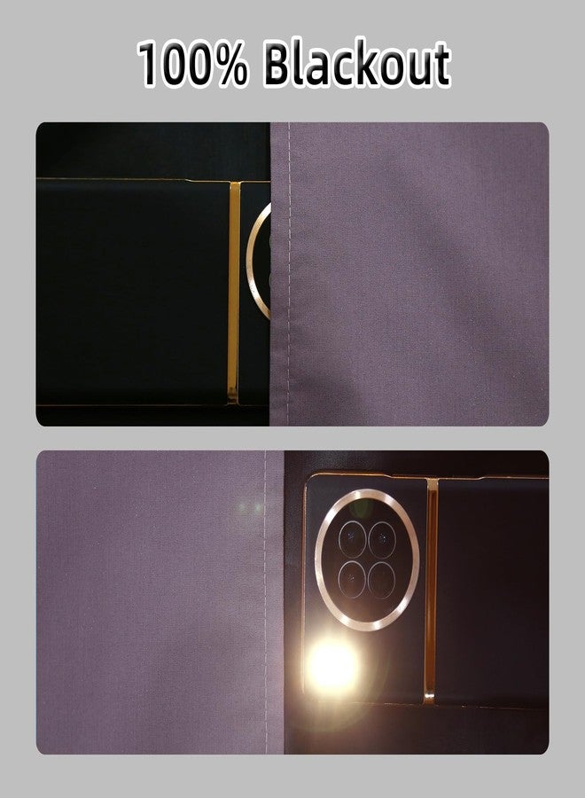 TMLTCOR 100% Purple Blackout Curtains for Bedroom,Black Out Curtains 84 Inch Long,Room Darkening Curtains for Living Room,Long Curtains Bedroom Curtains,Living Room Curtains,Thin Curtains,38 Wide - Image 2