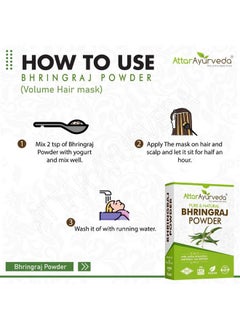 ATTAR AYURVEDA Natural Bhringraj Powder For Hair Growth (100 Grams)  - Image 5