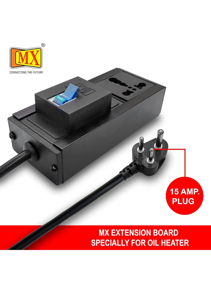 MX MX 16 amp Extension Cord Single Socket Extension Board 6amp - 16amp to 5amp Plug Heavy Duty Power Cord 5 Meter (3000W) with 32amp MCB Switch (0.75 Sq.mm ISI Marked) AC Line Fault Detector  - Image 2
