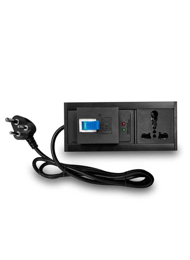 MX MX 16 amp Extension Cord Single Socket Extension Board 6amp - 16amp to 5amp Plug Heavy Duty Power Cord 5 Meter (3000W) with 32amp MCB Switch (0.75 Sq.mm ISI Marked) AC Line Fault Detector  - Image 1