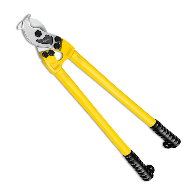AUPREX 24 Inch Heavy Duty Cable Cutter Carbon Steel Wire Rope Cutter for Aluminum and Copper Wire Rope MultiFunctional Labor Saving Long Arm Wire Cutter Pliers with Ergonomic Design