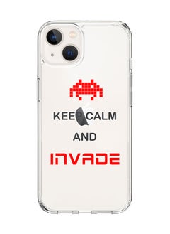 Classic Clear Case for Apple iPhone 15 Hybrid Soft Case Flexible Edges Anti Drop TPU PC Gel Thin Transparent Cover [ Designed for Apple iPhone 15 ] - Keep Calm And Invade