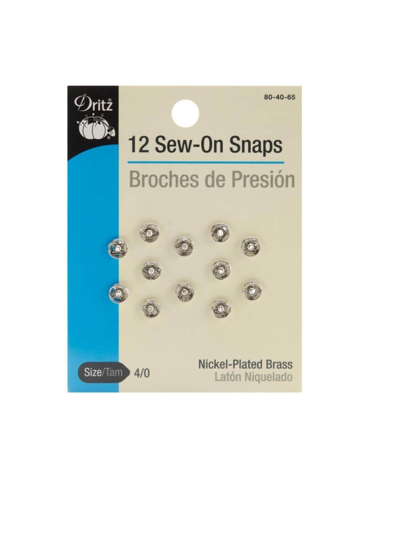 Dritz Sew-On Snaps Nickel-Plated Brass Size 4/0 12pcs - pzsku/Z33F778A4271EC332B49AZ/45/_/1652689186/1ebed60b-5bdc-4679-8117-1be7cbdde191