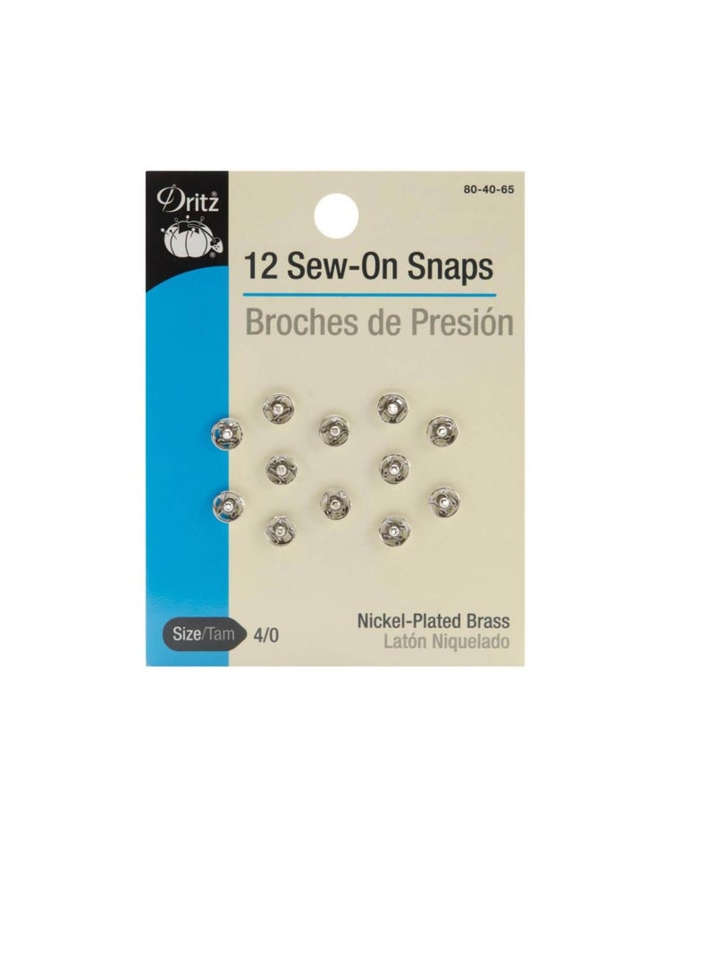 Dritz Sew-On Snaps Nickel-Plated Brass Size 4/0 12pcs - pzsku/Z33F778A4271EC332B49AZ/45/_/1652689186/a0b953be-193d-4953-bd69-4bf9191f111a