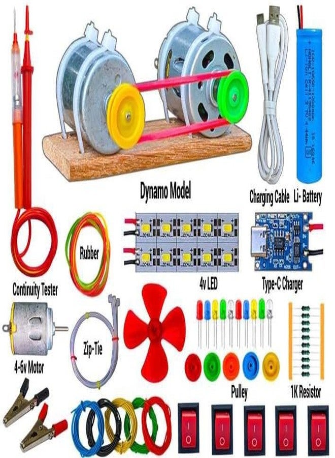 SYMFONIA Generator Making Dynamo Motor & All Necessary Experimental, Other Electronic Experiment Project Kit(74items) for Students - Image 4