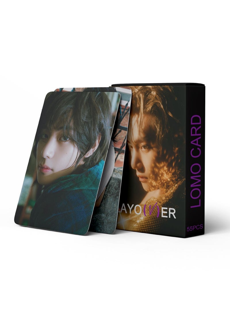 EHOME 55Pcs Bts Member V Photo Card Kim Taehyung Solo Album LAYOVER Lomo card  - Image 5