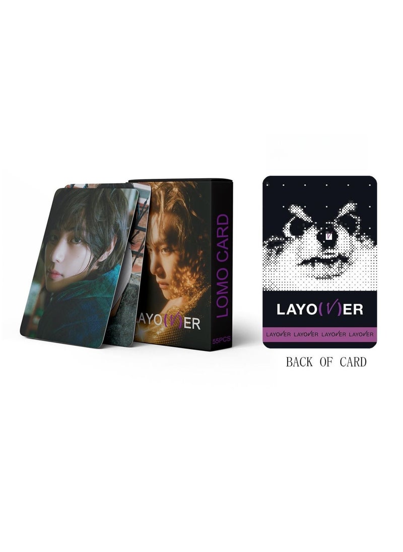 EHOME 55Pcs Bts Member V Photo Card Kim Taehyung Solo Album LAYOVER Lomo card  - Image 3