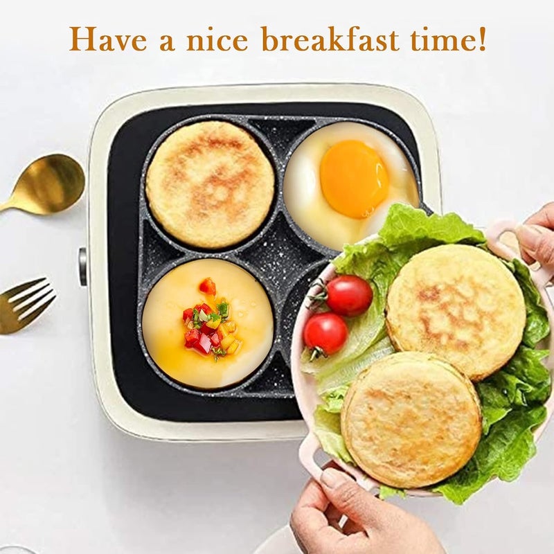 SILENCIO Egg Frying Pan Nonstick Pancake Pans 4Cups cookware Pancake Omelette Pan Idli Non stic plat Harmless with Handle for Electric Stove for Kitchen for Induction Cooker - Image 5
