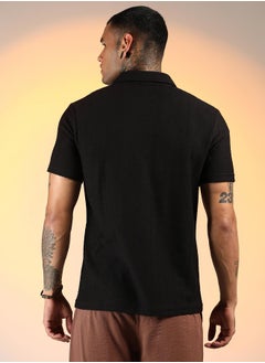 كامبوس سوترا Men's Onyx Black Chevron Polo T-Shirt  - Image 5