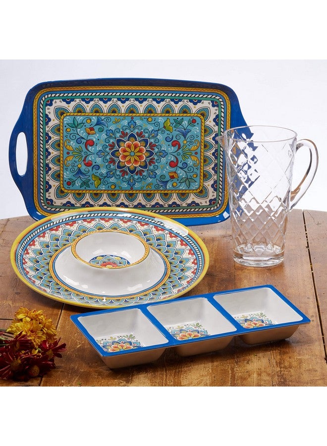 Certified International Portofino 11" Melamine Dinner Plate, Multi Colored, Large, Set of 6 - Image 4