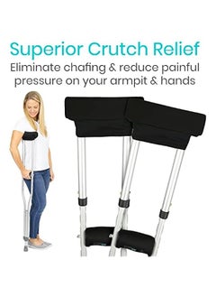 Arabest Premium Crutch Pads and Hand Grips for Comfortable Walking - Breathable, Washable Cushioning - Moisture Wicking and Odor Reducing Covers for Adult and Youth Crutches  - Image 3