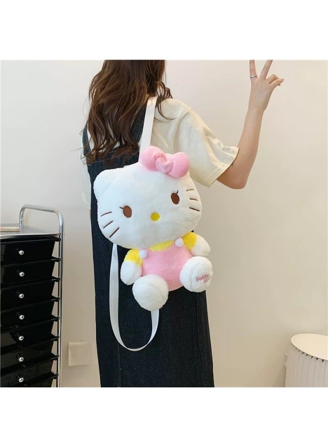Cute Kulomi/hello Kitty Plush Doll Backpack Children Students Shoulder Slung Japanese Bag Wholesale-Color:Black Kulomi-Height:30 - Image 3
