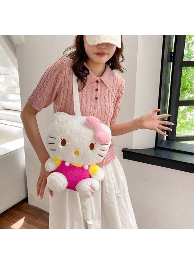 Cute Kulomi/hello Kitty Plush Doll Backpack Children Students Shoulder Slung Japanese Bag Wholesale-Color:Black Kulomi-Height:30 - Image 5