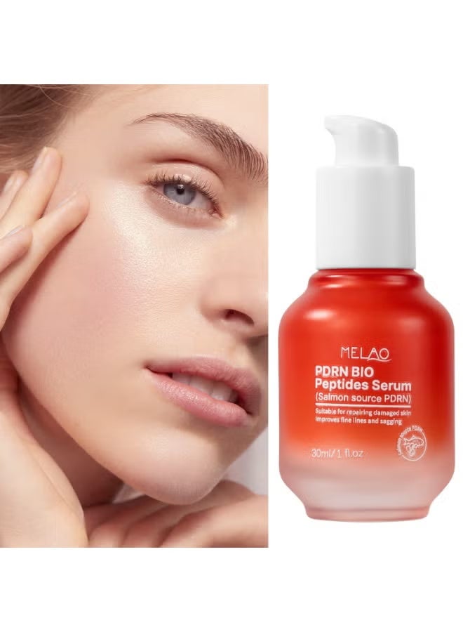 MELAO PDRN Serum with 2000ppm PDRN Salmon DNA, Peptide 5, Niacinamide, Hyaluronic Acid, Improves Skin Quality, Hydrates and Brightens, Evens Out Skin Tone, 30ml - Image 1