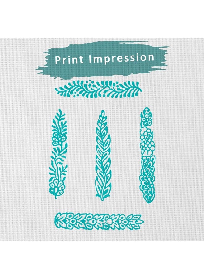 Hashcart | Set Of 5 | Wooden Handmade Designer Finger Shape Stamps For Henna Mehndi Finger Printing Blocks For Saree Border | Scrapbooking | Fabric | Textile | Paper | Kids  - Image 3