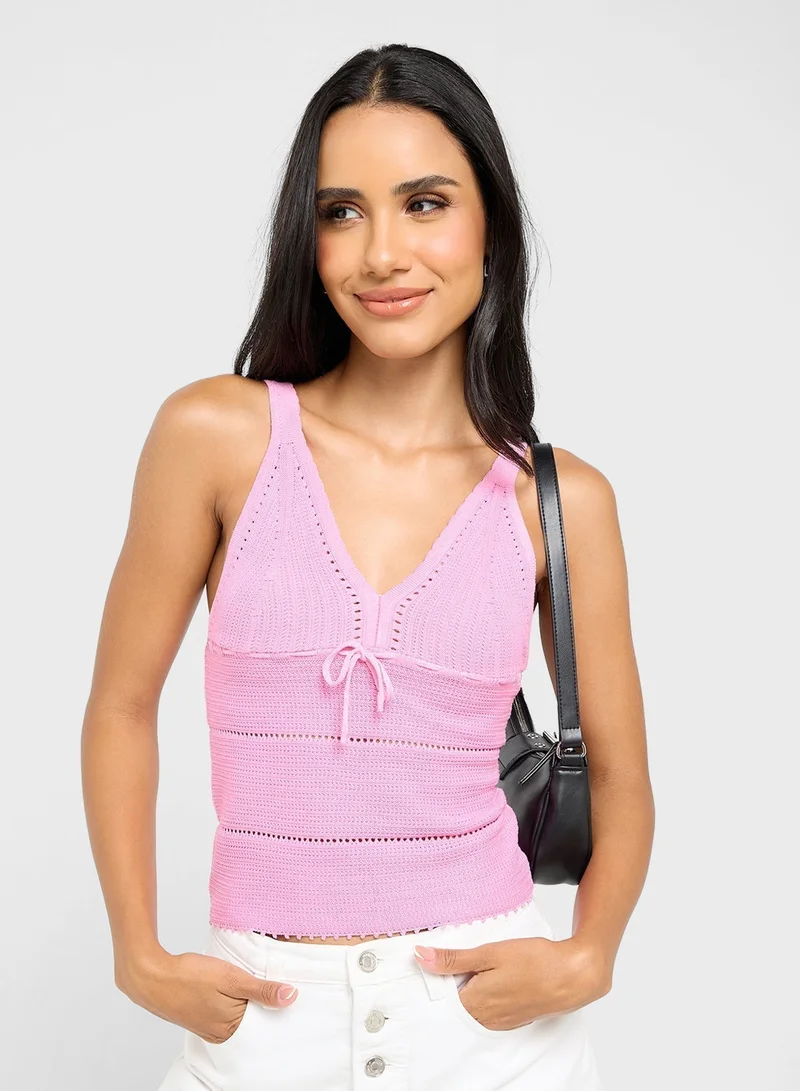 Ginger Knitted Crochet Tank Top