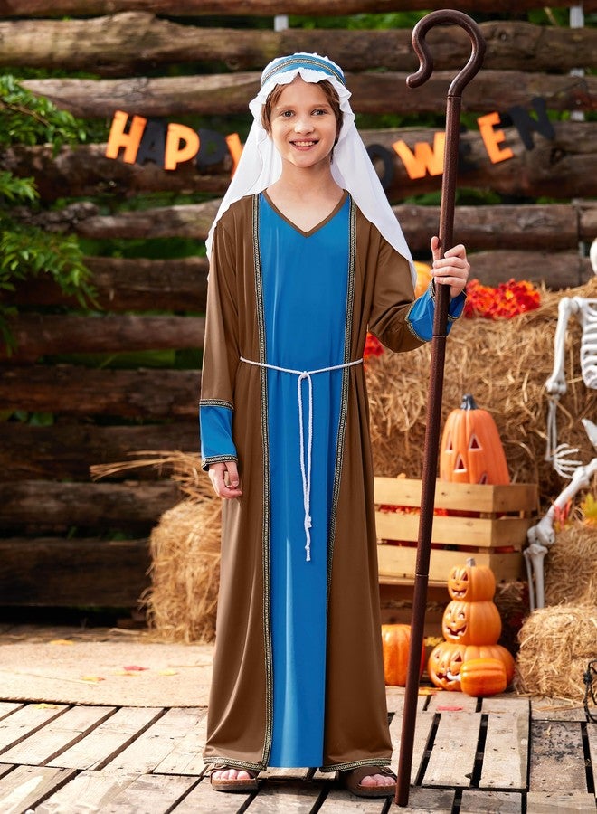 BesserBay Christmas Big Boys Shepherd Elder Joseph Party Outfit Nativity Gown with White Headpiece 11-12 Years - Image 5