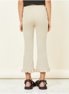 Styli Ruffle Hem Rib Knit Pants  - Image 4