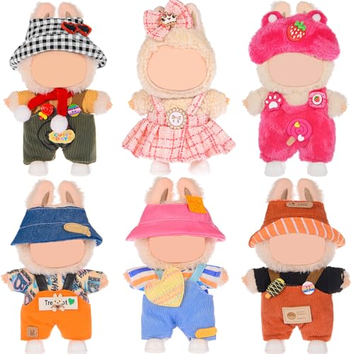 ibayda Total 6 Sets Various Style Cute Doll Clothes Accessories for 17cm Dolls Soft Stylish Costume Accessories Doll Not Icluded - Image 1