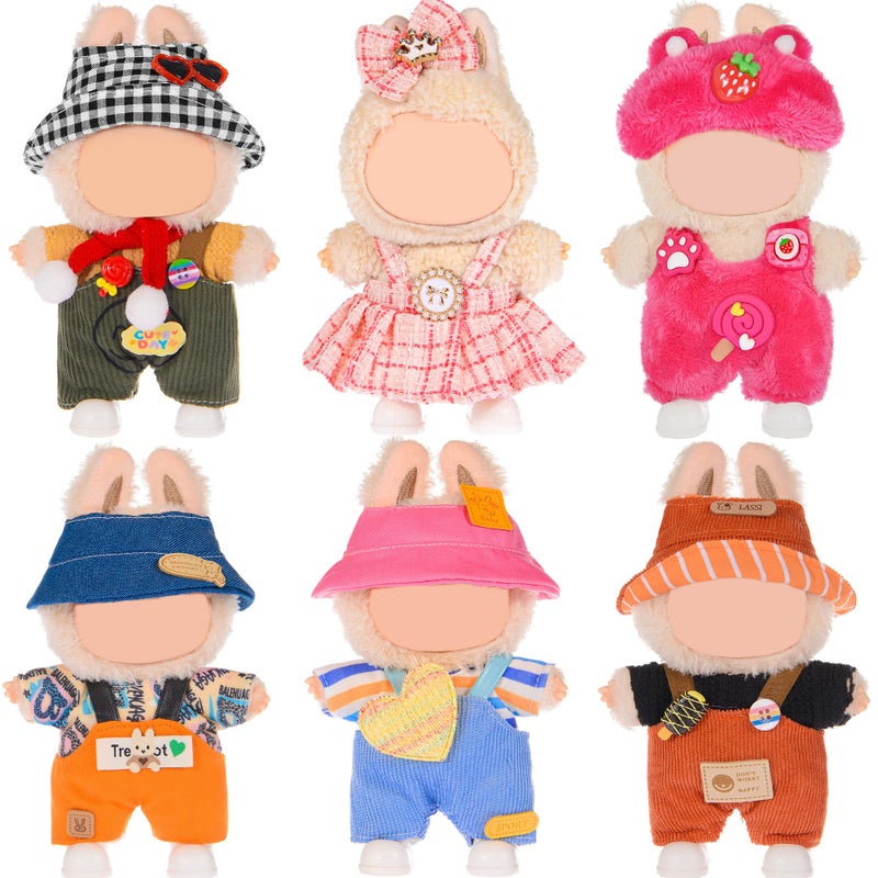 ibayda Total 6 Sets Various Style Cute Doll Clothes Accessories for 17cm Dolls Soft Stylish Costume Accessories Doll Not Icluded - Image 3