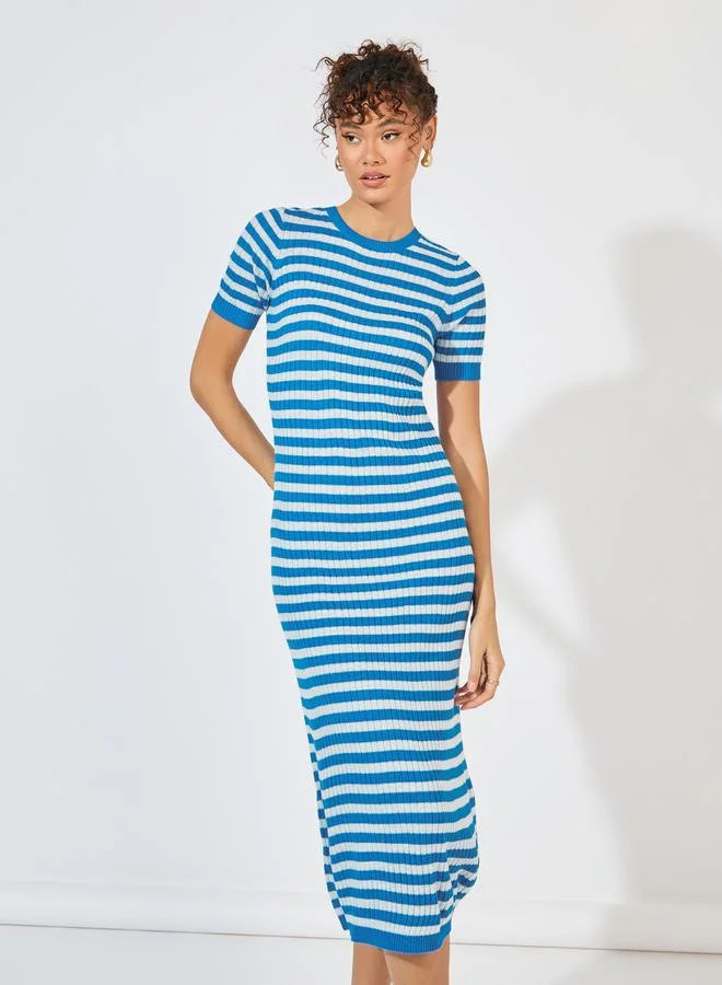Styli Striped Knit Dress