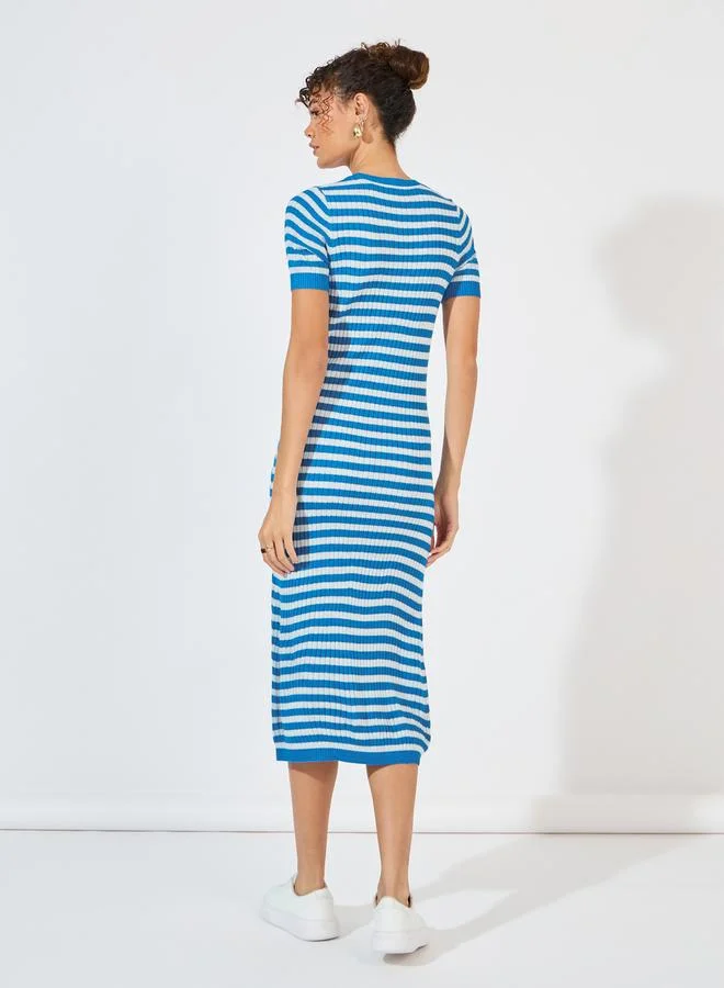 Styli Striped Knit Dress