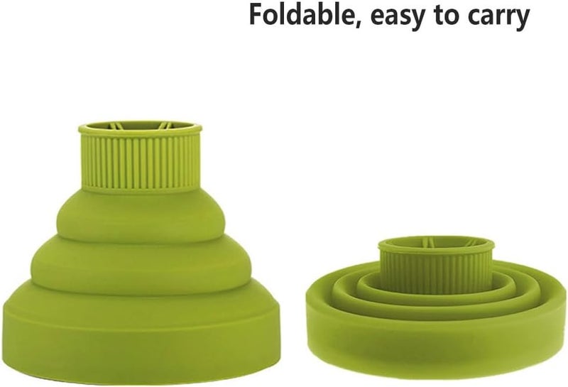 KUAZIVI Universal Collapsible Hair Dryer Diffuser Travel and Easy Storage Diffuser Fit Most of Hair Dryer (Green) - Image 2