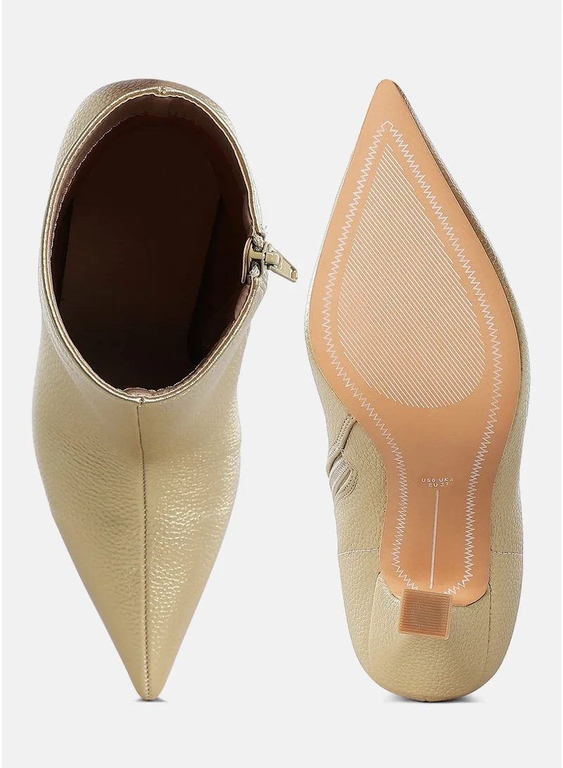 London Rag gold London Rag Women's Metallic Pointed Toe Ankle Boots in Gold for Women | Best Price UAE