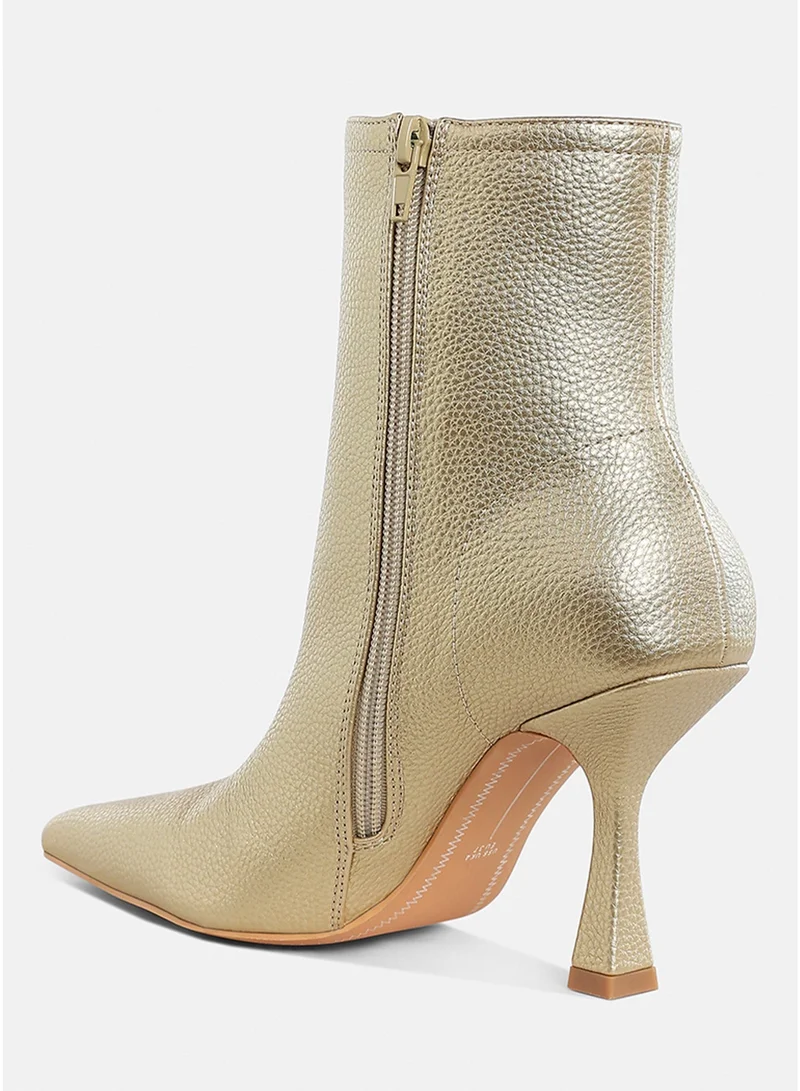 London Rag gold London Rag Women's Metallic Pointed Toe Ankle Boots in Gold for Women | Best Price UAE