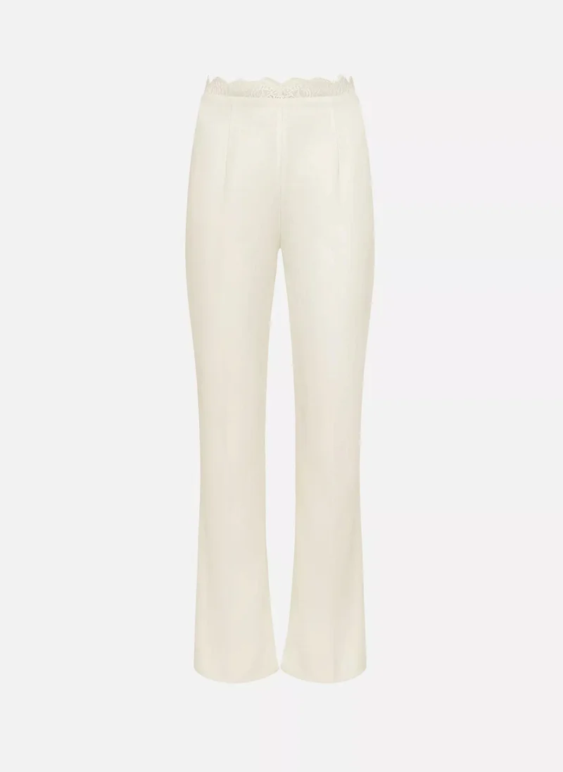 Lichi  Flared trousers in suiting fabric with lace decor for Women | Best Price UAE