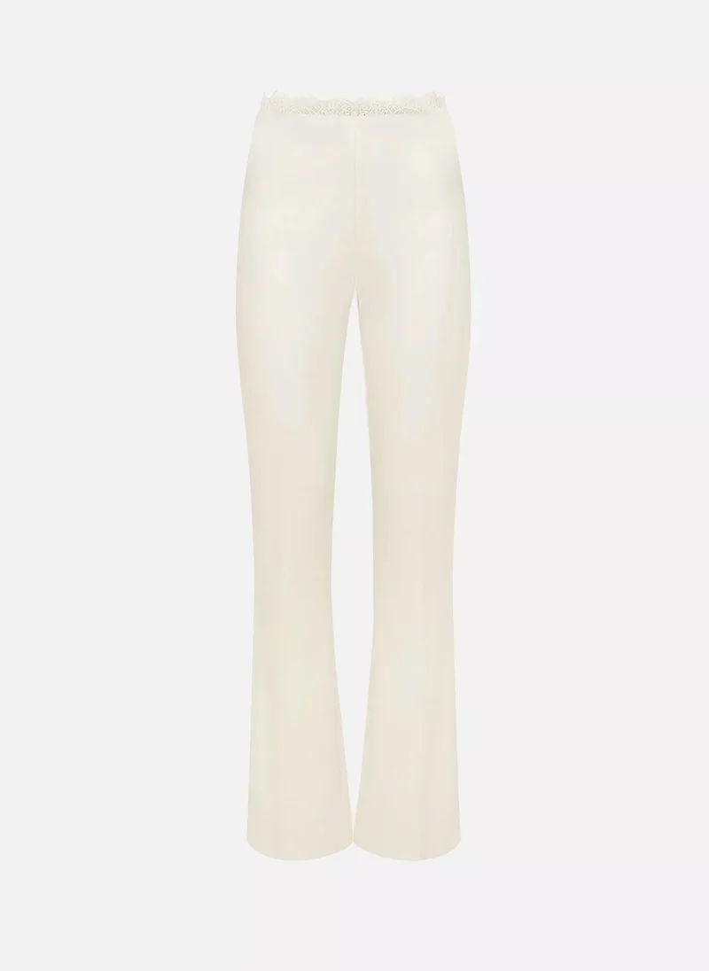 Lichi  Flared trousers in suiting fabric with lace decor for Women | Best Price UAE