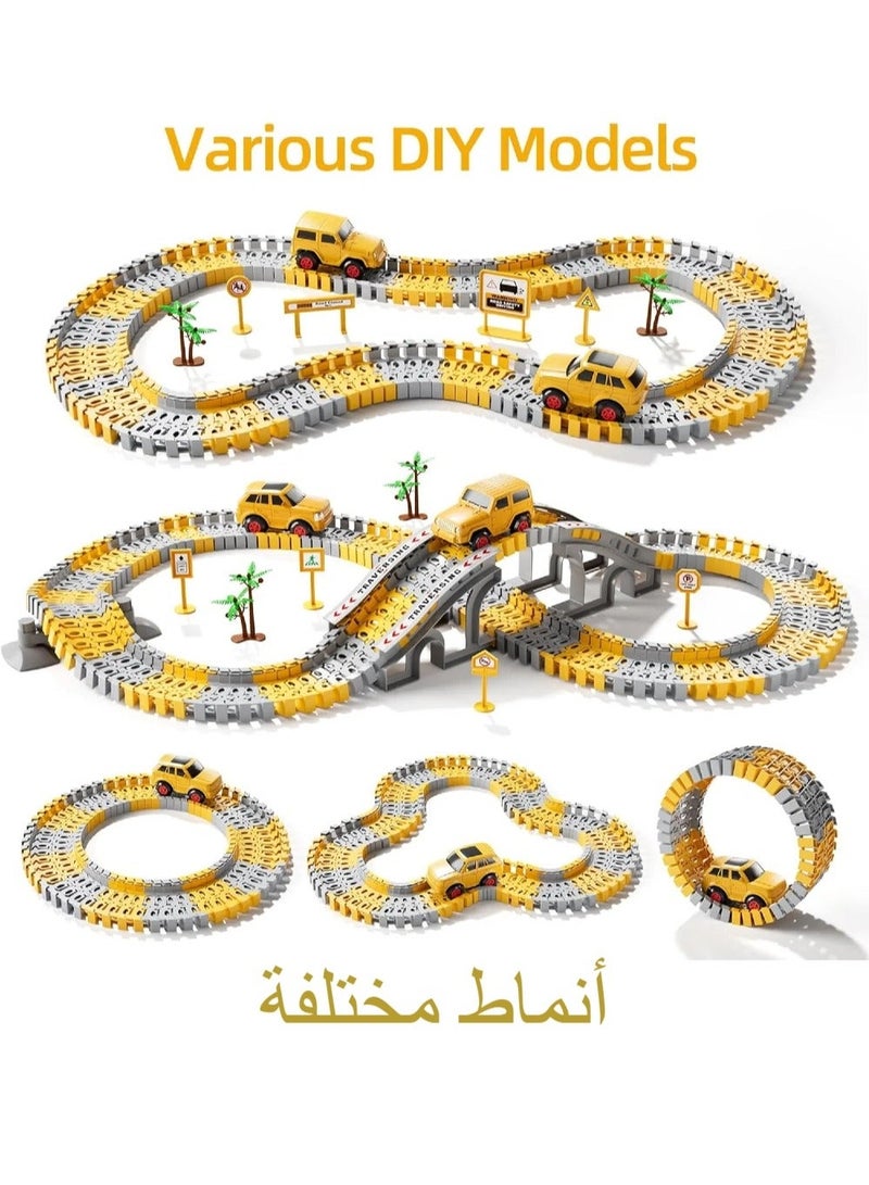 سباق سيارات ألعاب للأطفال الأولاد، سيارة كهربائية للبناء، هدية عيد الميلاد وعيد الميلاد للأطفال من 3 سنوات فأكثر (140 قطعة) - Image 2
