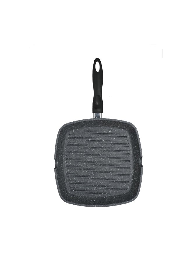 PARFAIT Marble Coated Square Non-Stick Grill Pan Dark Grey And Black 28 X 4.5 Cm Xb-40828  - Image 2