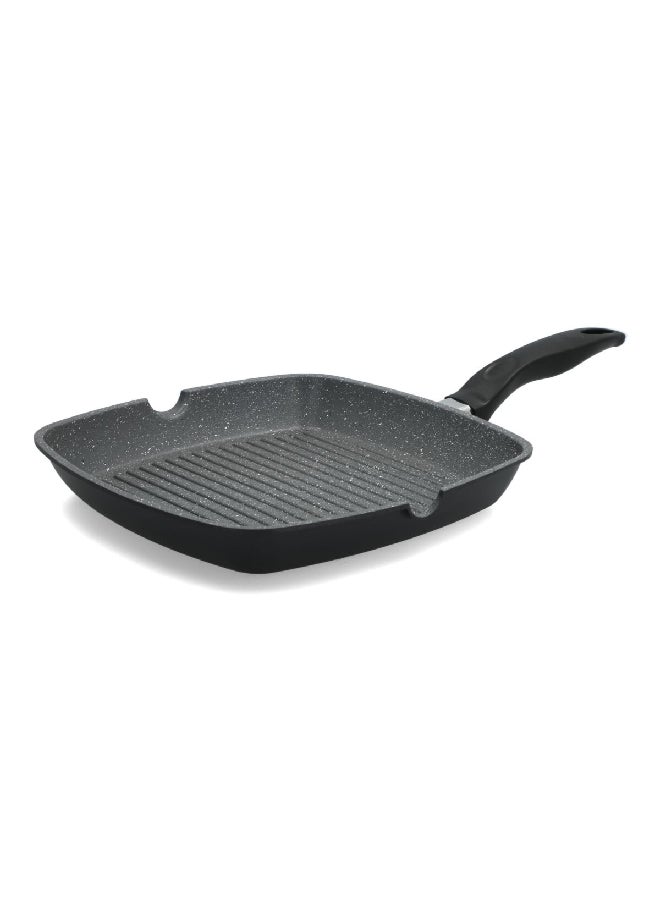 PARFAIT Marble Coated Square Non-Stick Grill Pan Dark Grey And Black 28 X 4.5 Cm Xb-40828  - Image 3