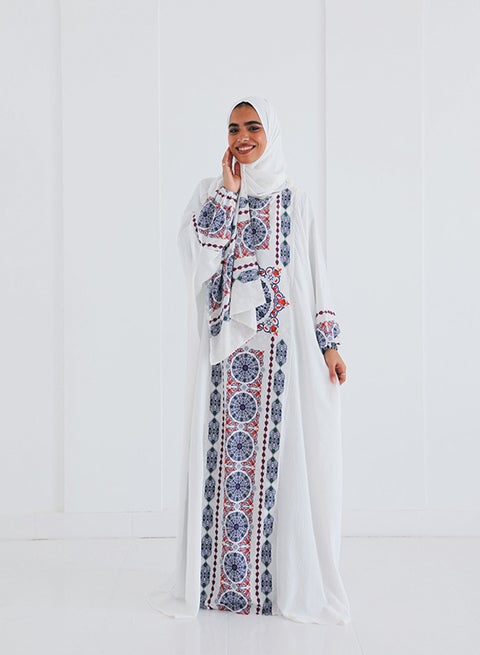 Tie Shop - Turath Isdal - White - Red - Blue For Women