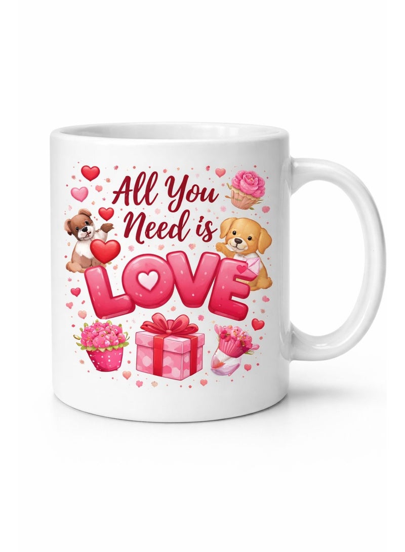 ميلز كوب سيراميك مكتوب عليه "كل ما تحتاجه هو الحب" - Image 1