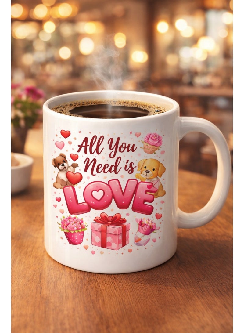 ميلز كوب سيراميك مكتوب عليه "كل ما تحتاجه هو الحب" - Image 2
