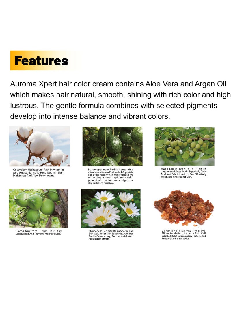 AUROMA Auroma xpert natural ingridents hair color cream light brown U27  - Image 3