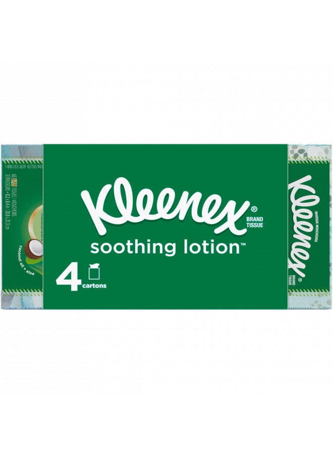 Kleenex Kleenex Soothing Lotion Facial Tissues with Coconut Oil, Aloe & Vitamin E, 4 Cube Boxes, 65 Tissues Per Box (260 Total Tissues) - Image 3