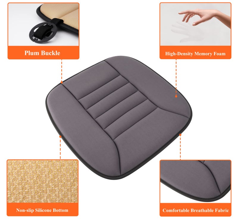 kingphenix Car Seat Cushion with 1.2inch Comfort Memory Foam, Seat Cushion for Car and Office Chair (Dark Grey) - Image 4
