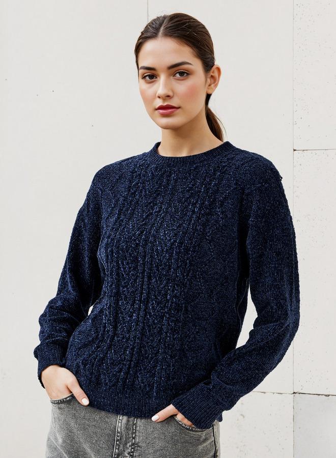 2Xtremz Textured Chenille Sweater with Long Sleeves - Image 1