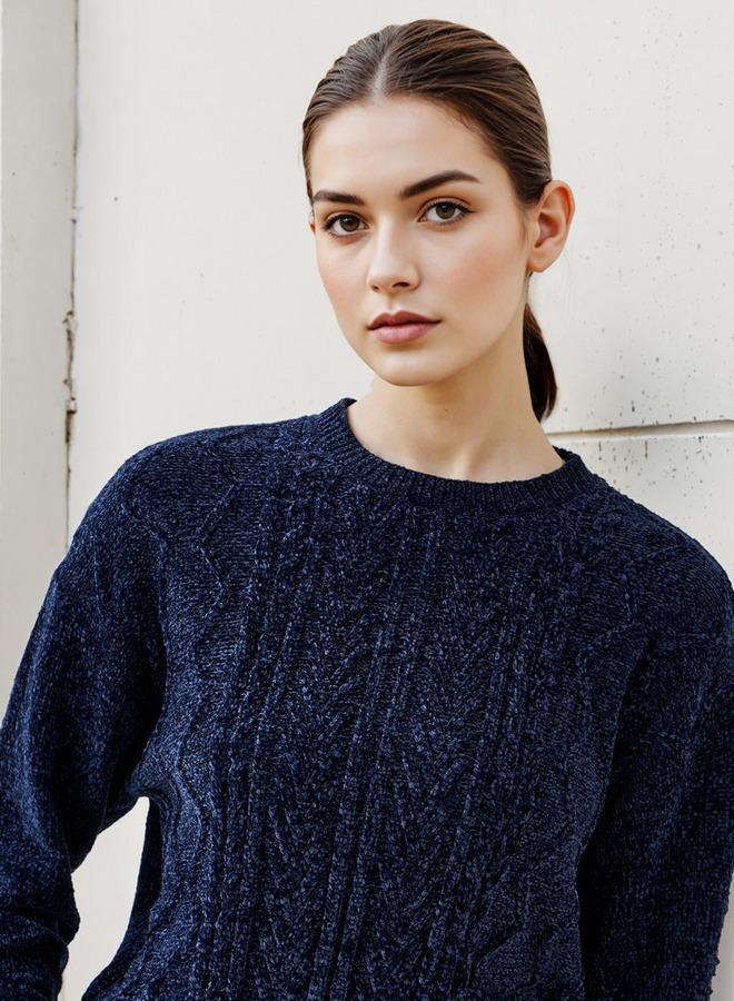 2Xtremz Textured Chenille Sweater with Long Sleeves - Image 4