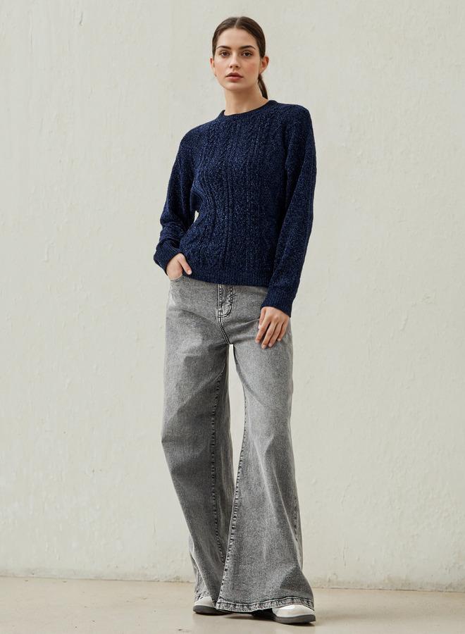2Xtremz Textured Chenille Sweater with Long Sleeves - Image 2