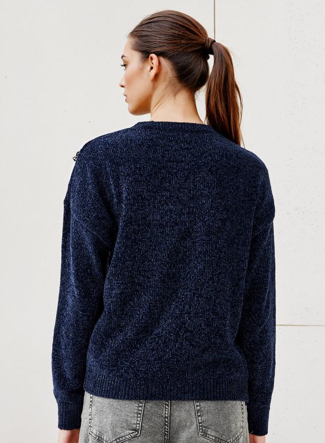 2Xtremz Textured Chenille Sweater with Long Sleeves - Image 3